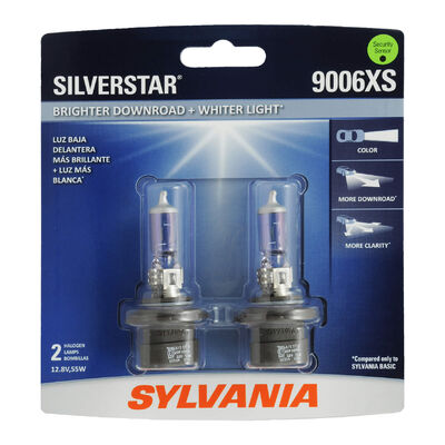 SYLVANIA 9006XS SilverStar Halogen Headlight Bulb, 2 Pack
