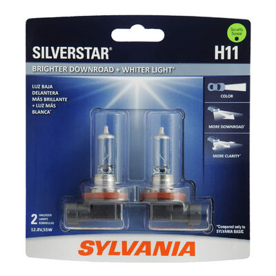 SYLVANIA H11 SilverStar Halogen Headlight Bulb, 2 Pack