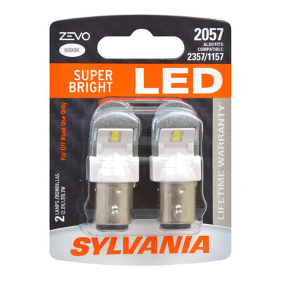SYLVANIA 2057 WHITE ZEVO LED Mini, 2 Pack