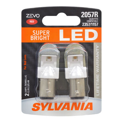 SYLVANIA 2057R RED ZEVO LED Mini, 2 Pack